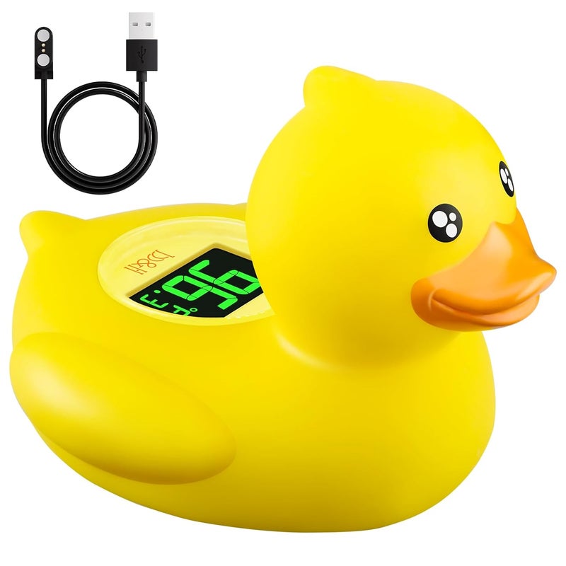 BH Duck Rechargeable Baby Bath Thermometer - Fast Temperature Reading, Digital Water Thermometer for Bathtub and Room, Safety Infant Floating Bath Toy, Baby Bath Essentials - Image 1